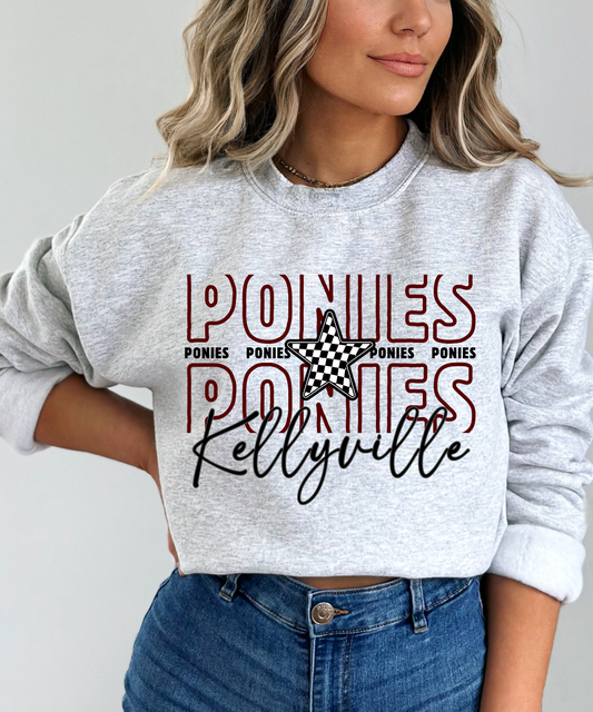 Kellyville PONIES Checkered Star (Gildan)