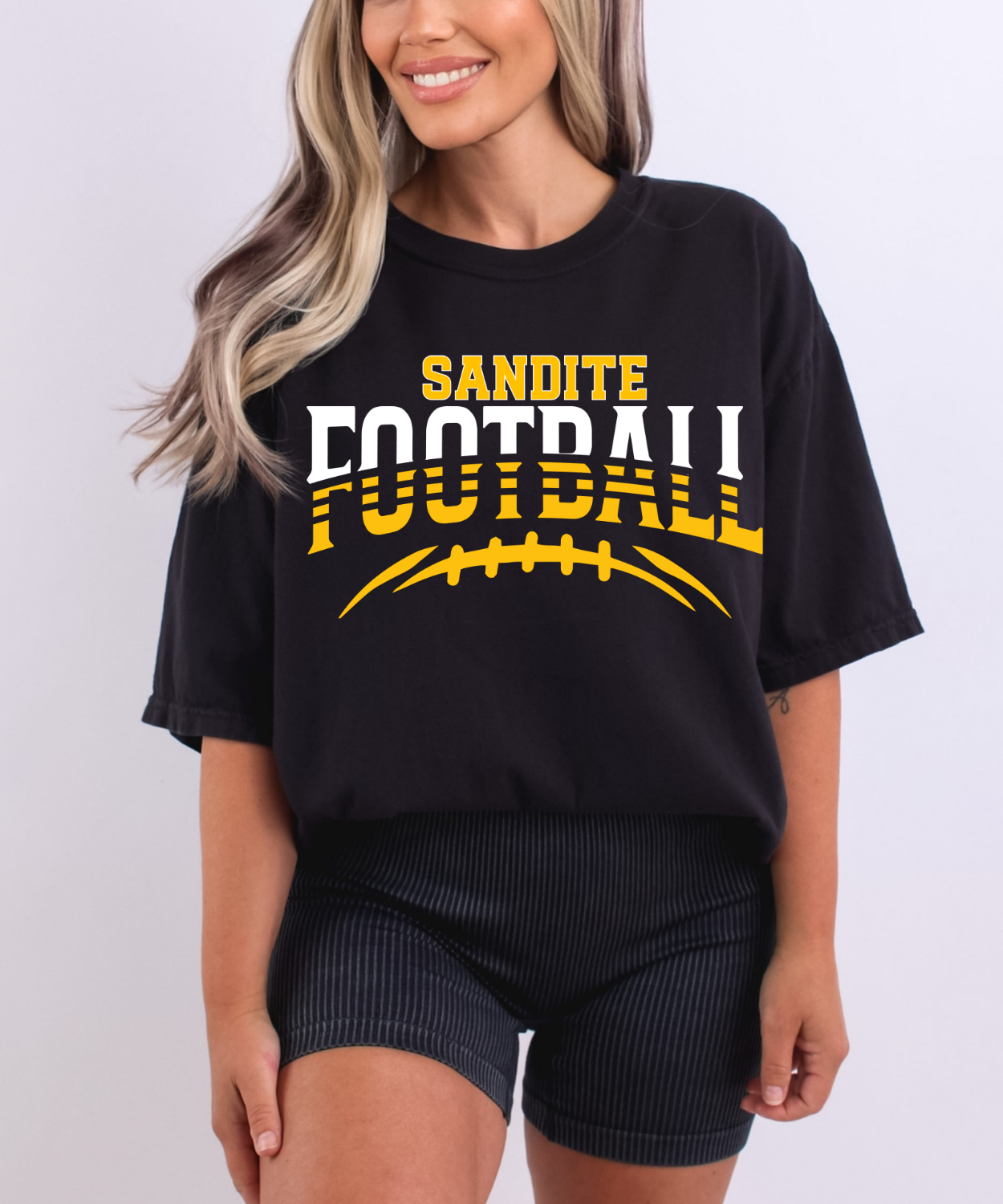 Sandite Football Hustle WHITE (Comfort Colors)