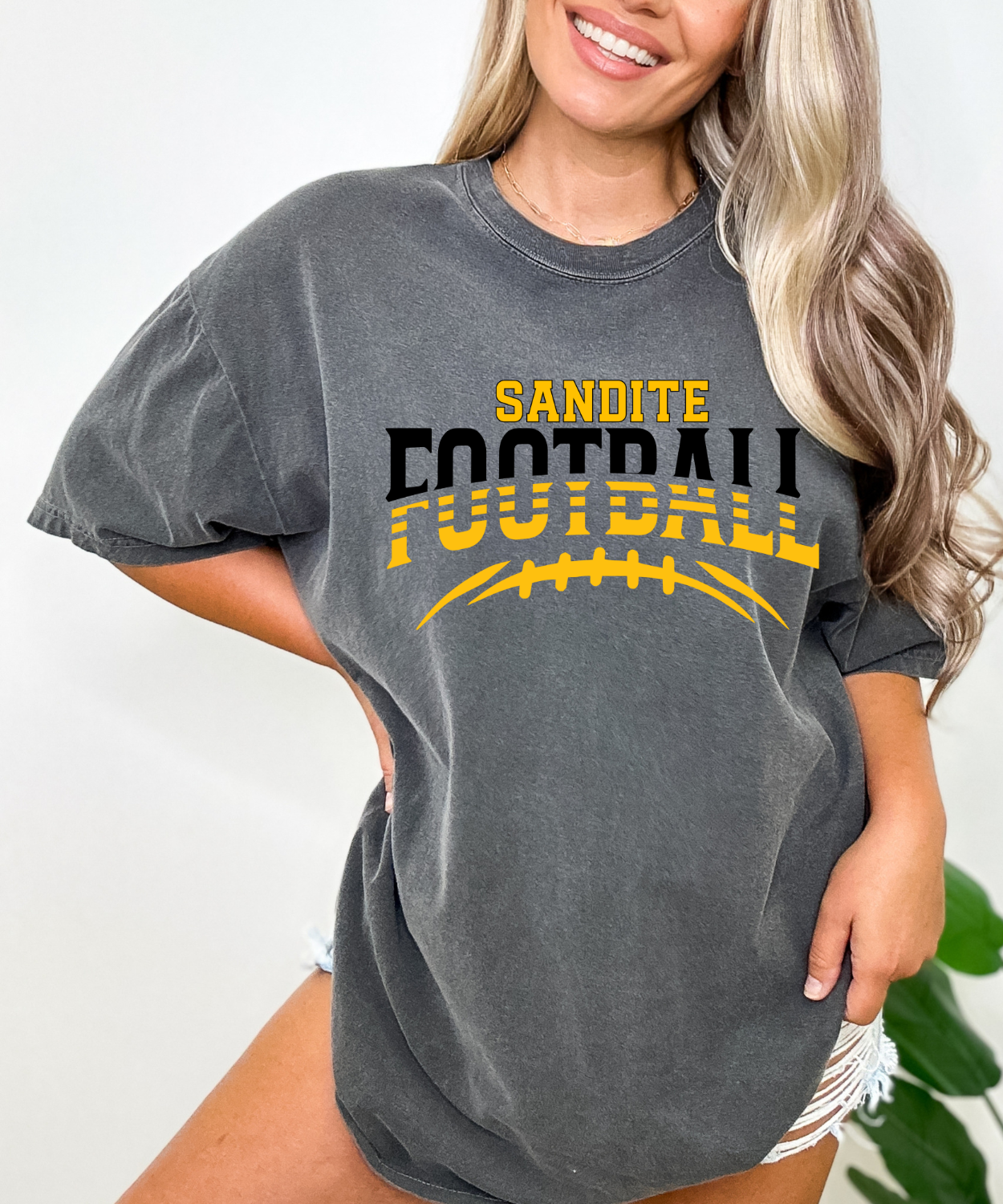 Sandite Football Hustle BLACK (Comfort Colors)