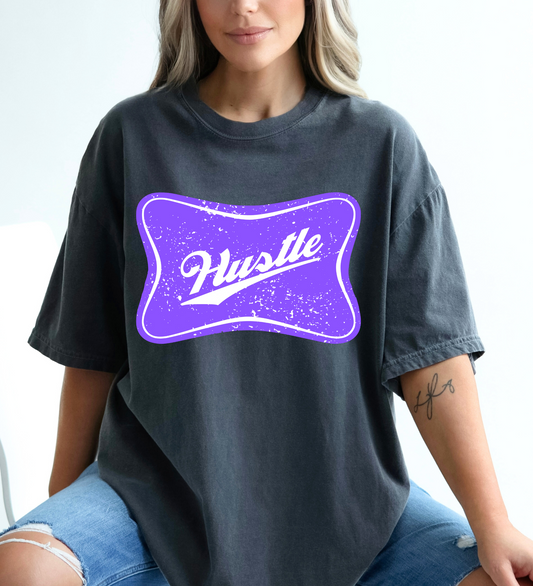 Hustle Cheers Logo PURPLE (Comfort Colors)