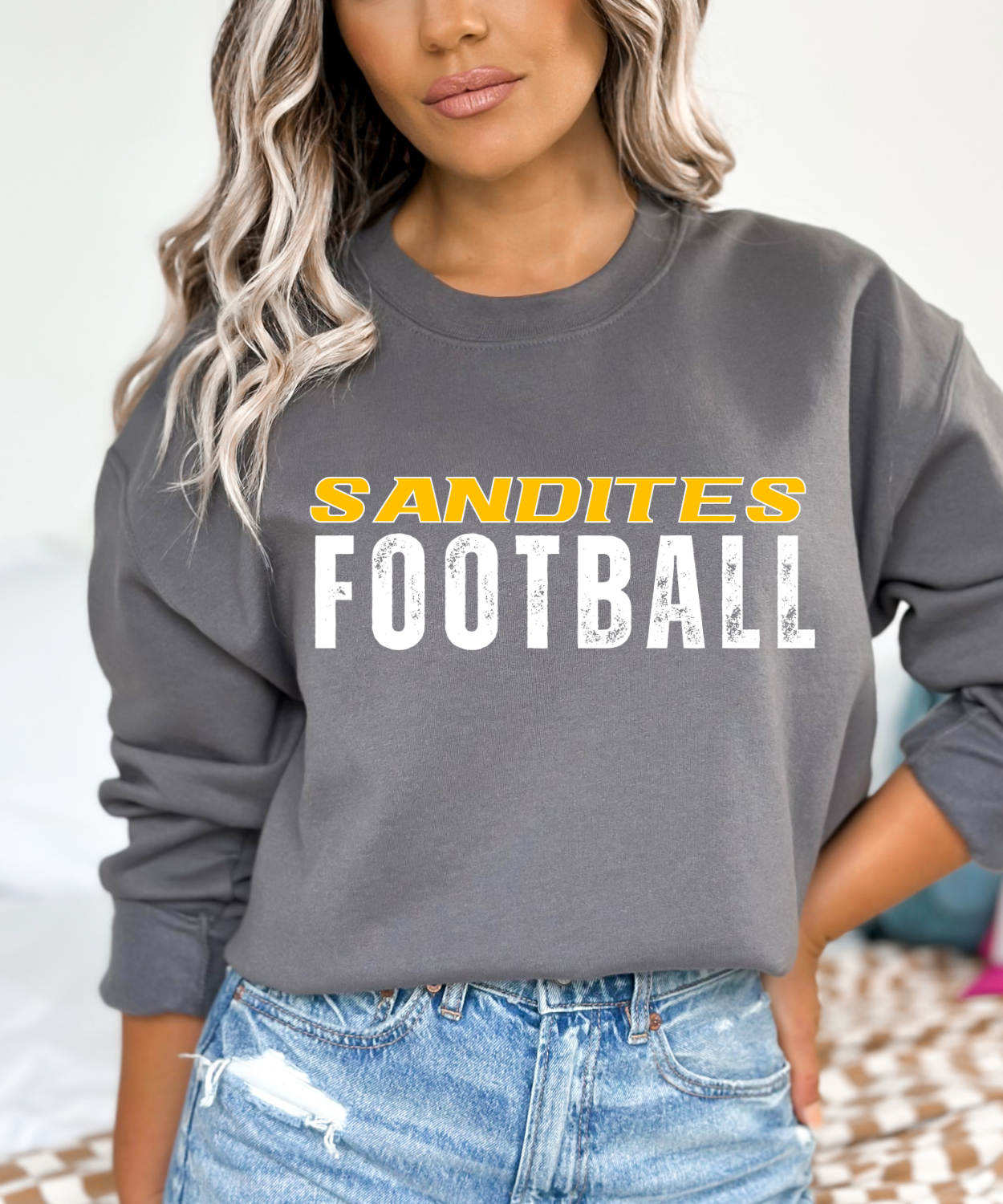 Sandite Football + Roster WHITE (Gildan)