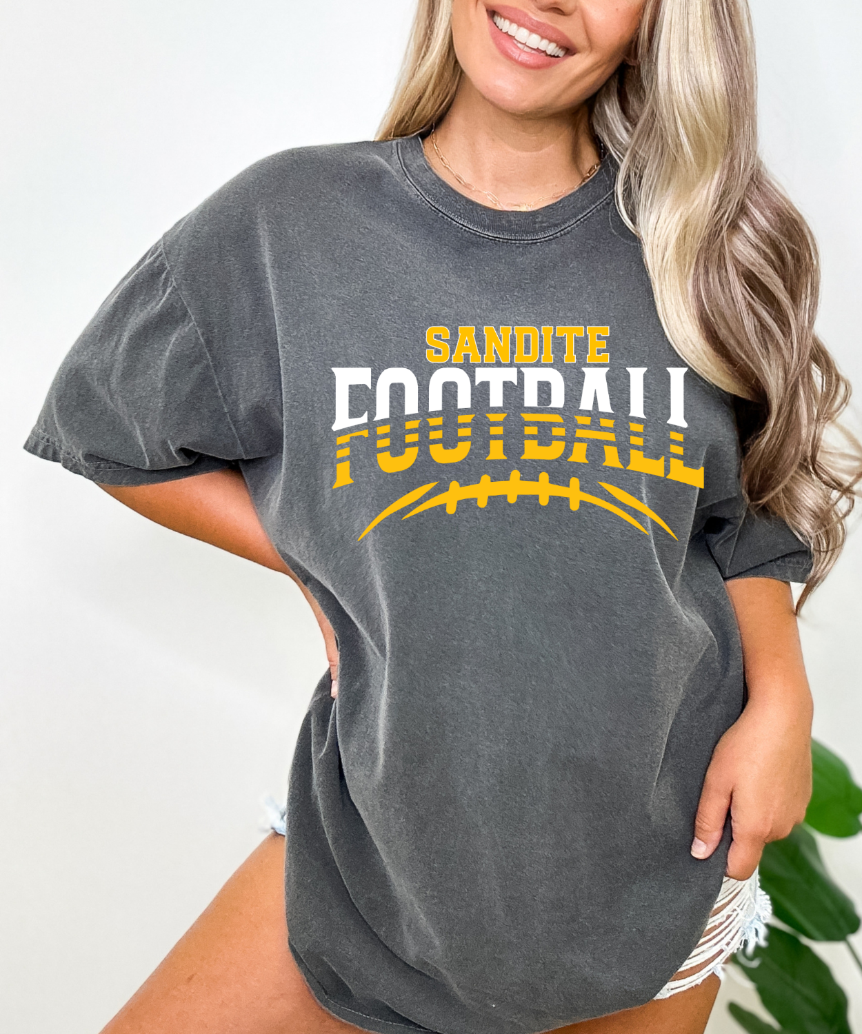 Sandite Football Hustle WHITE (Comfort Colors)