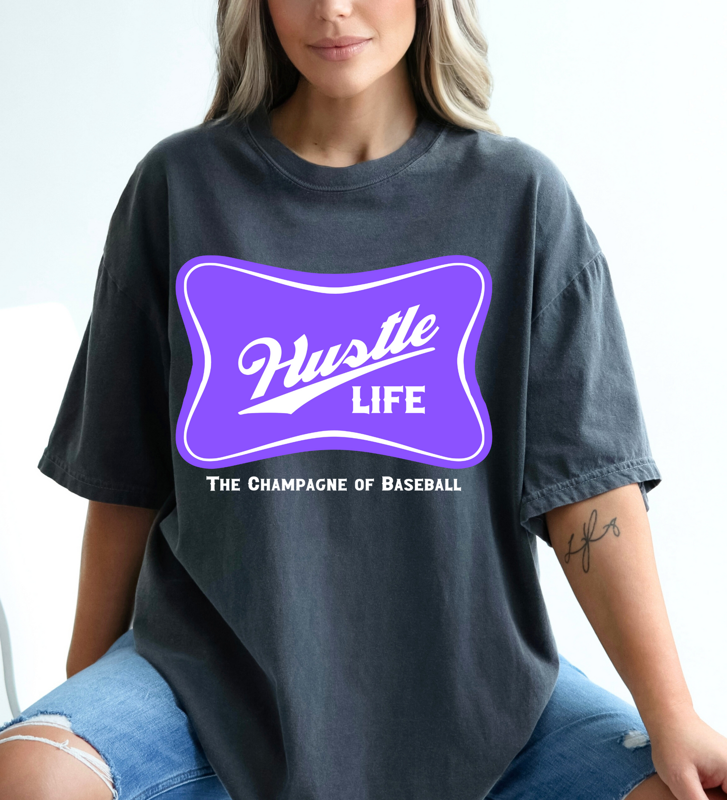 Hustle Life 'Champagne of Baseball' PURPLE (Comfort Colors)