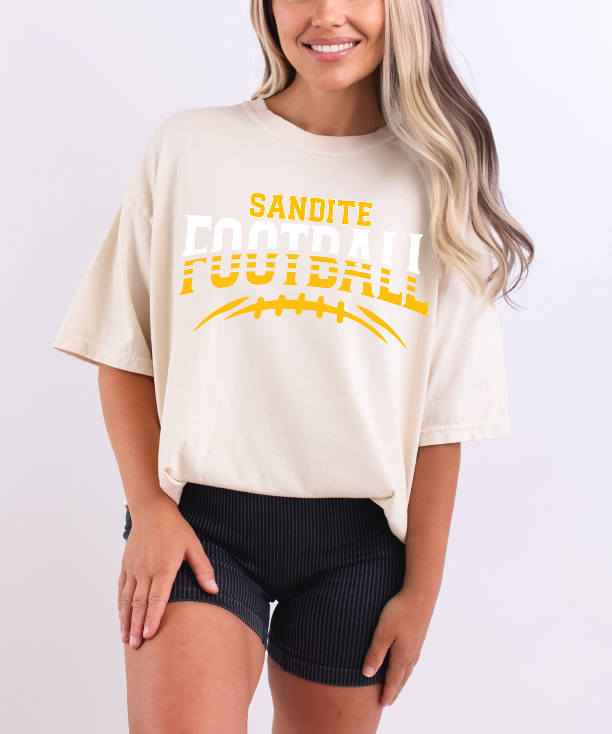 Sandite Football Hustle WHITE (Comfort Colors)