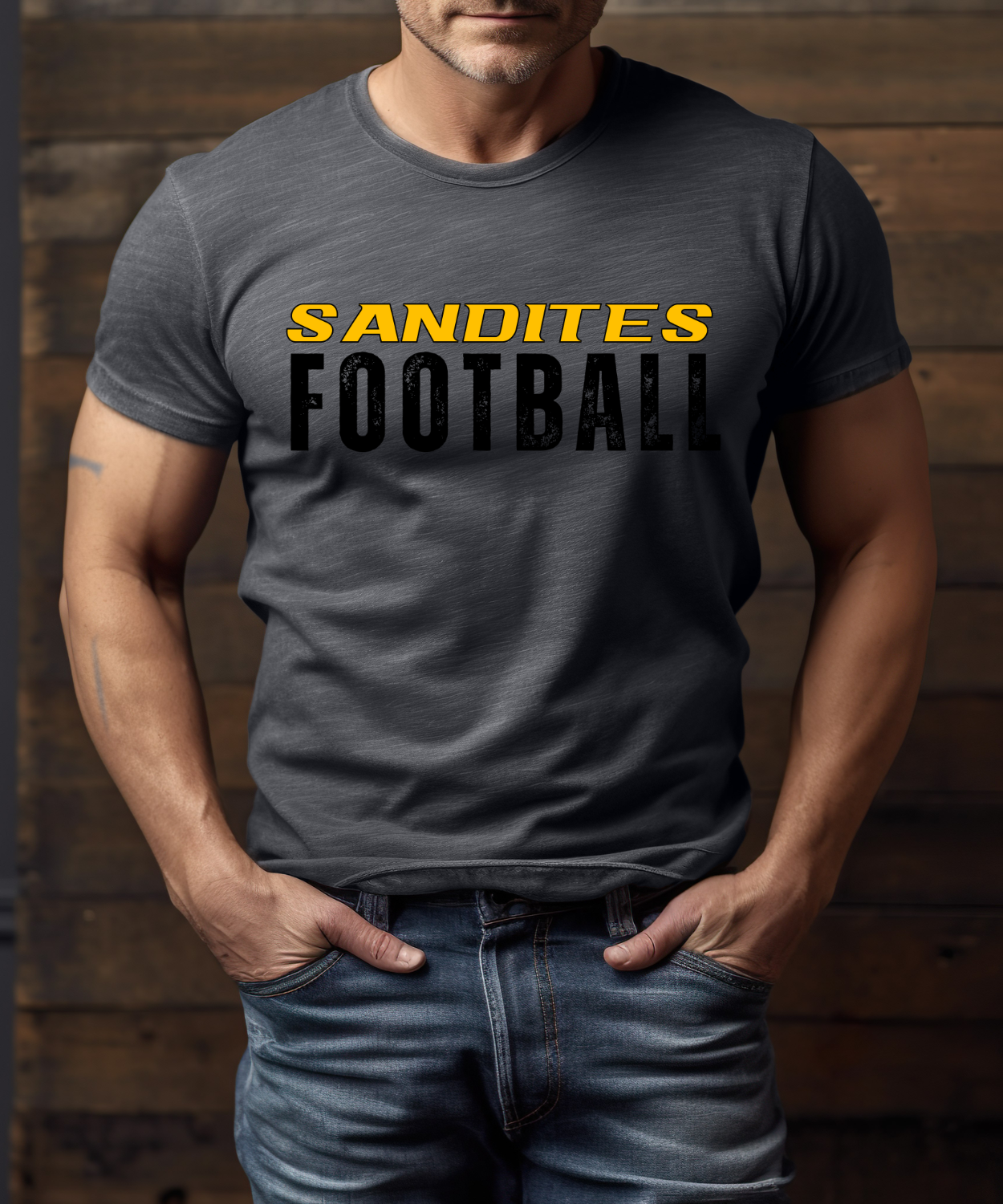 Sandite Football + Roster BLACK (Comfort Colors)