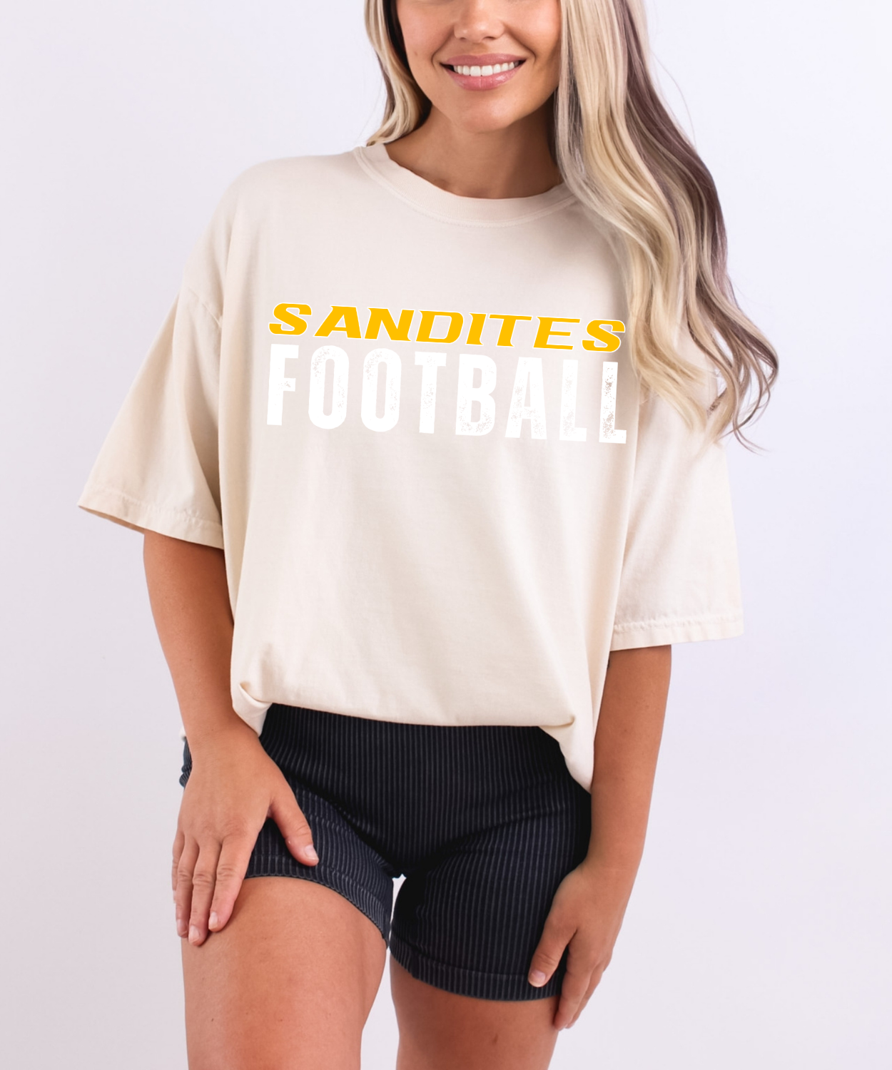 Sandite Football + Roster WHITE (Comfort Colors)