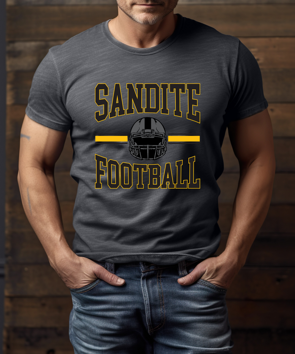 Sandite Sandite Football Center (Comfort Colors) β Okie Exchange Boutique