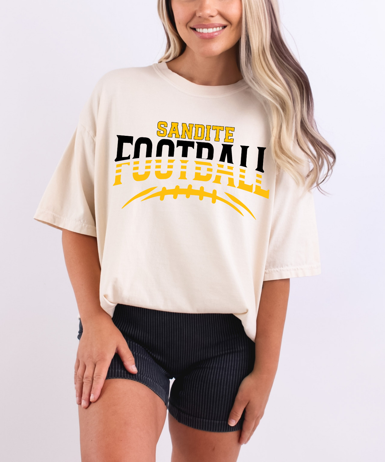 Sandite Football Hustle BLACK (Comfort Colors)