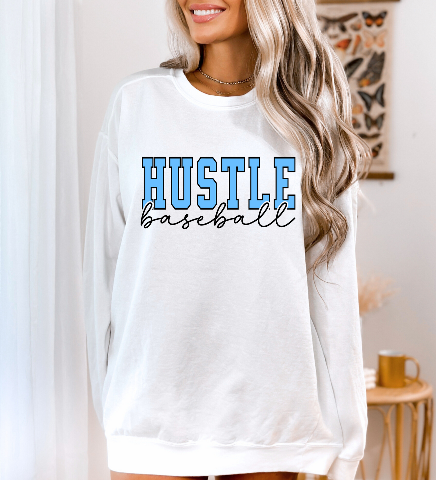 Hustle Baseball Varsity BLUE (Comfort Colors)