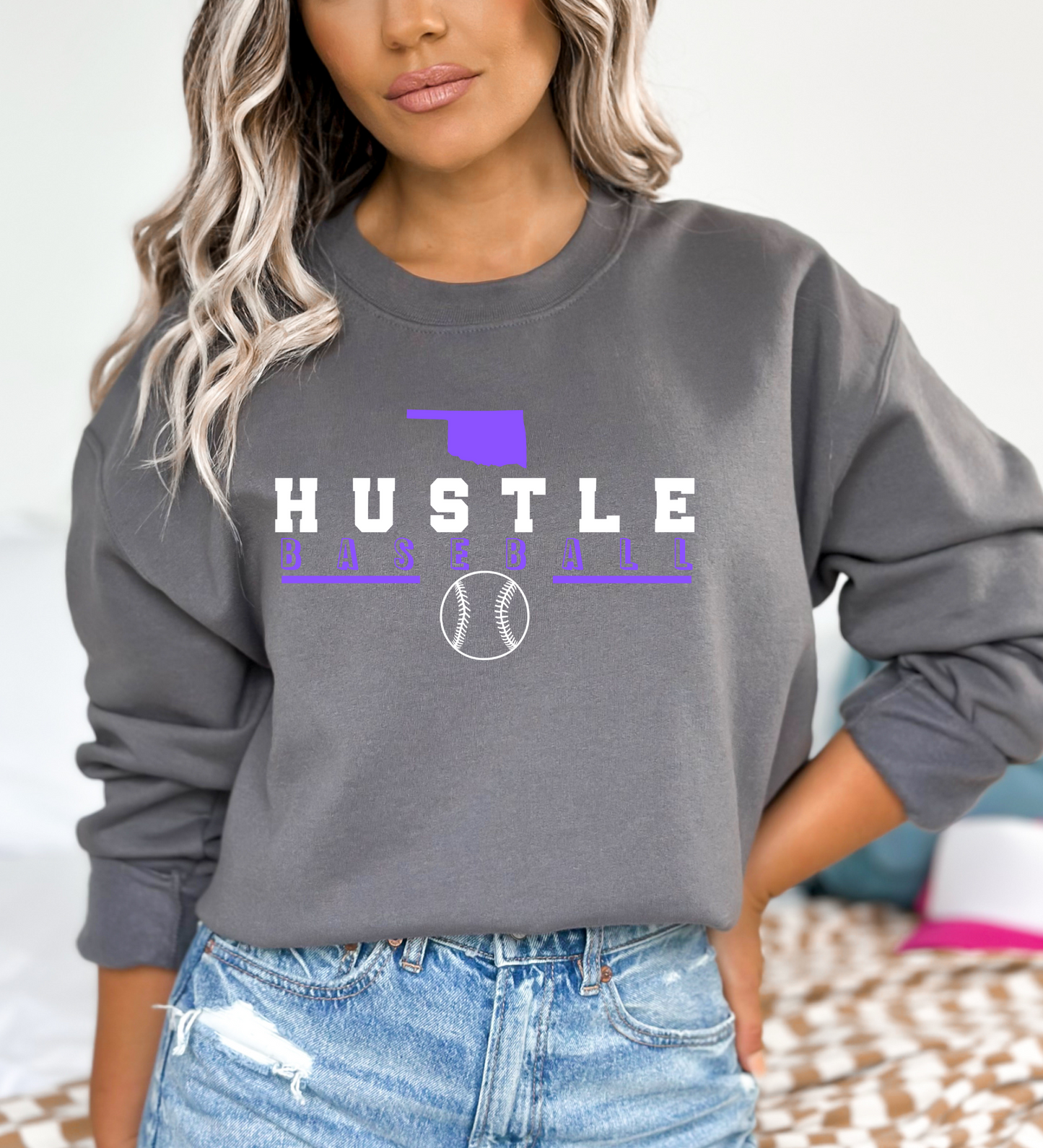 OK Hustle Baseball PURPLE (Gildan)