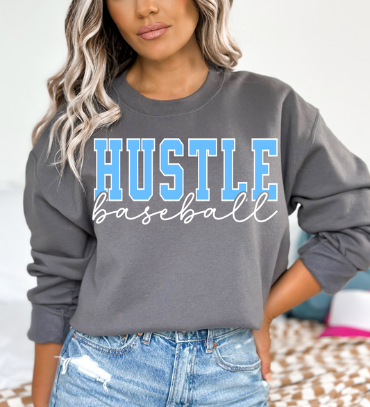 Hustle Baseball Varsity BLUE/WHITE (Gildan)