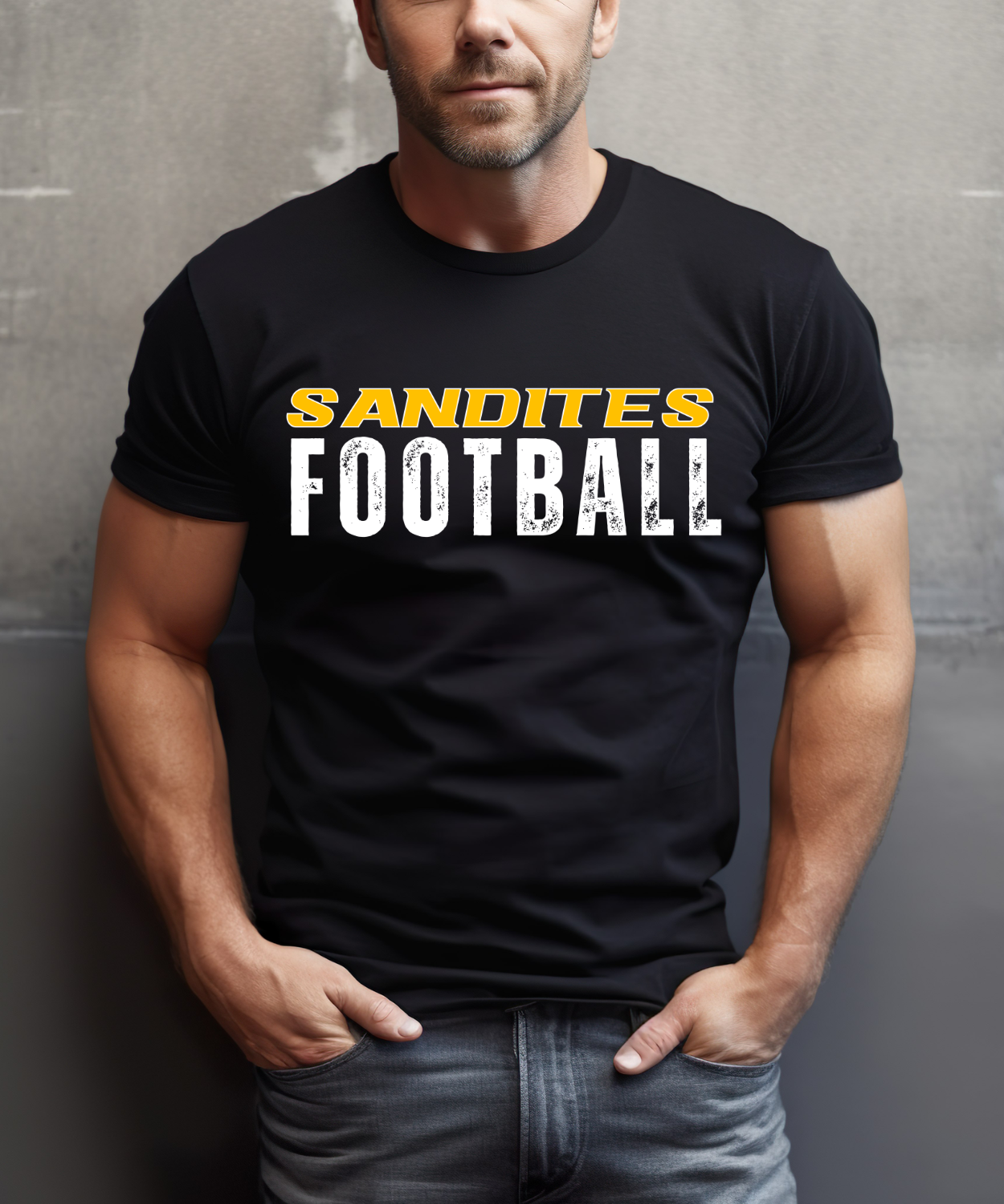 Sandite Football + Roster WHITE (Gildan)