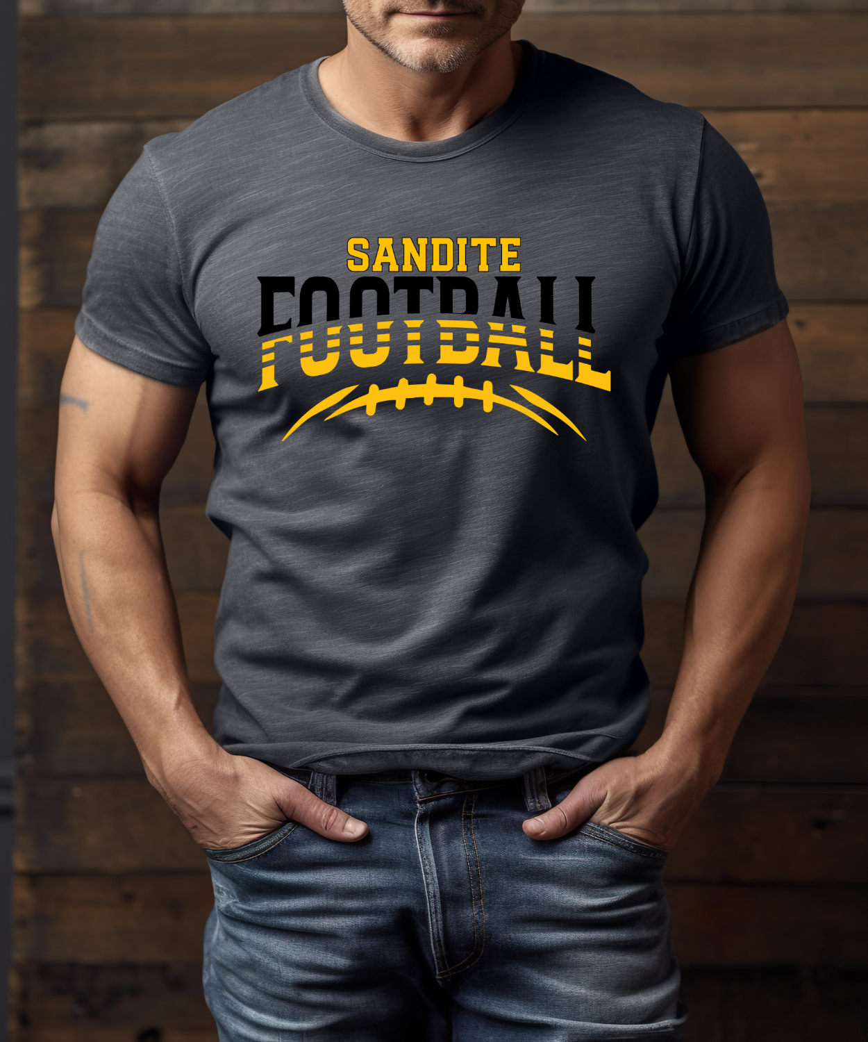 Sandite Football Hustle BLACK (Comfort Colors)