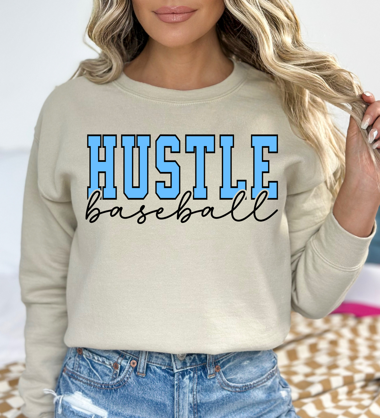 Hustle Baseball Varsity BLUE (Gildan)