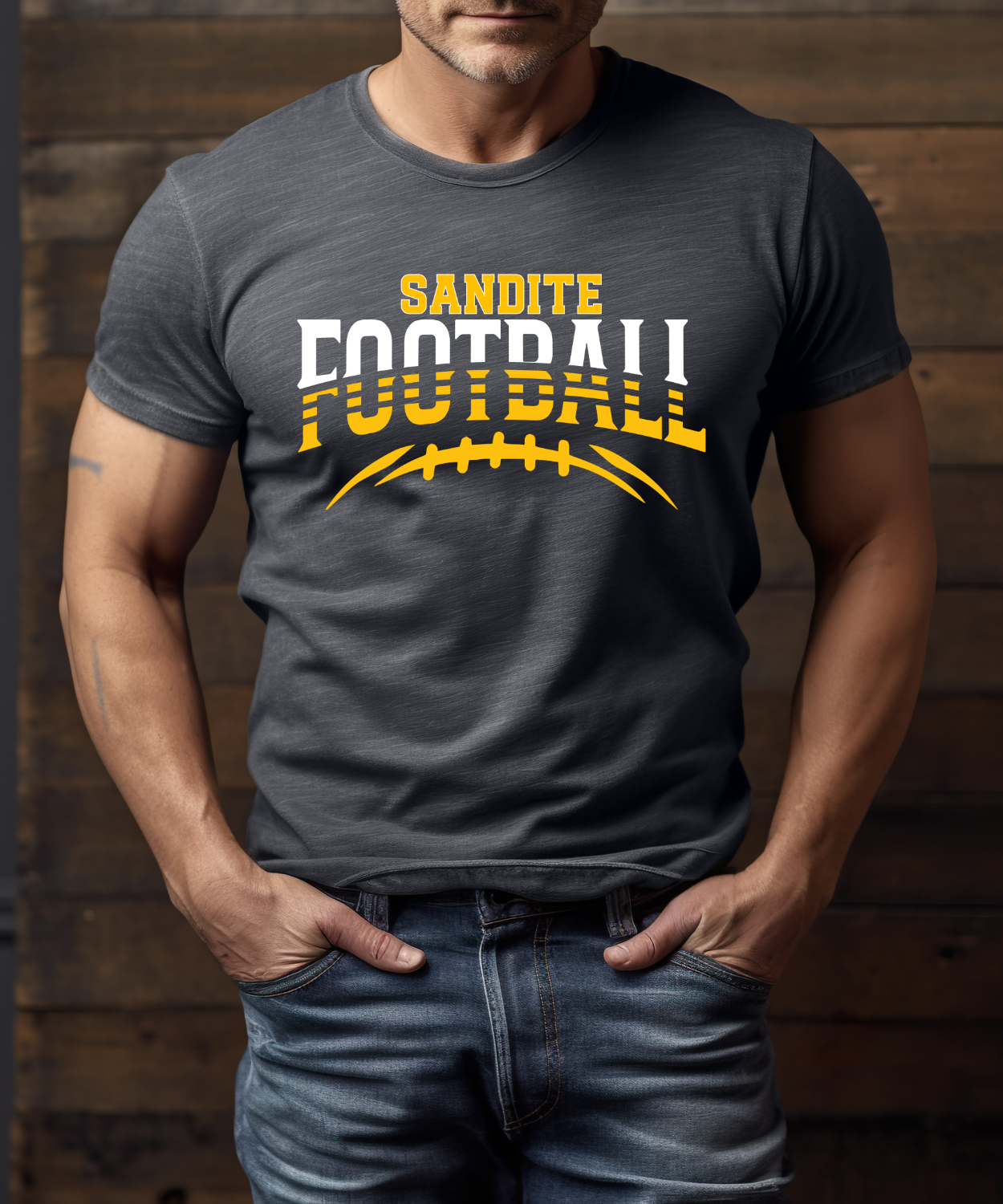 Sandite Football Hustle WHITE (Comfort Colors)