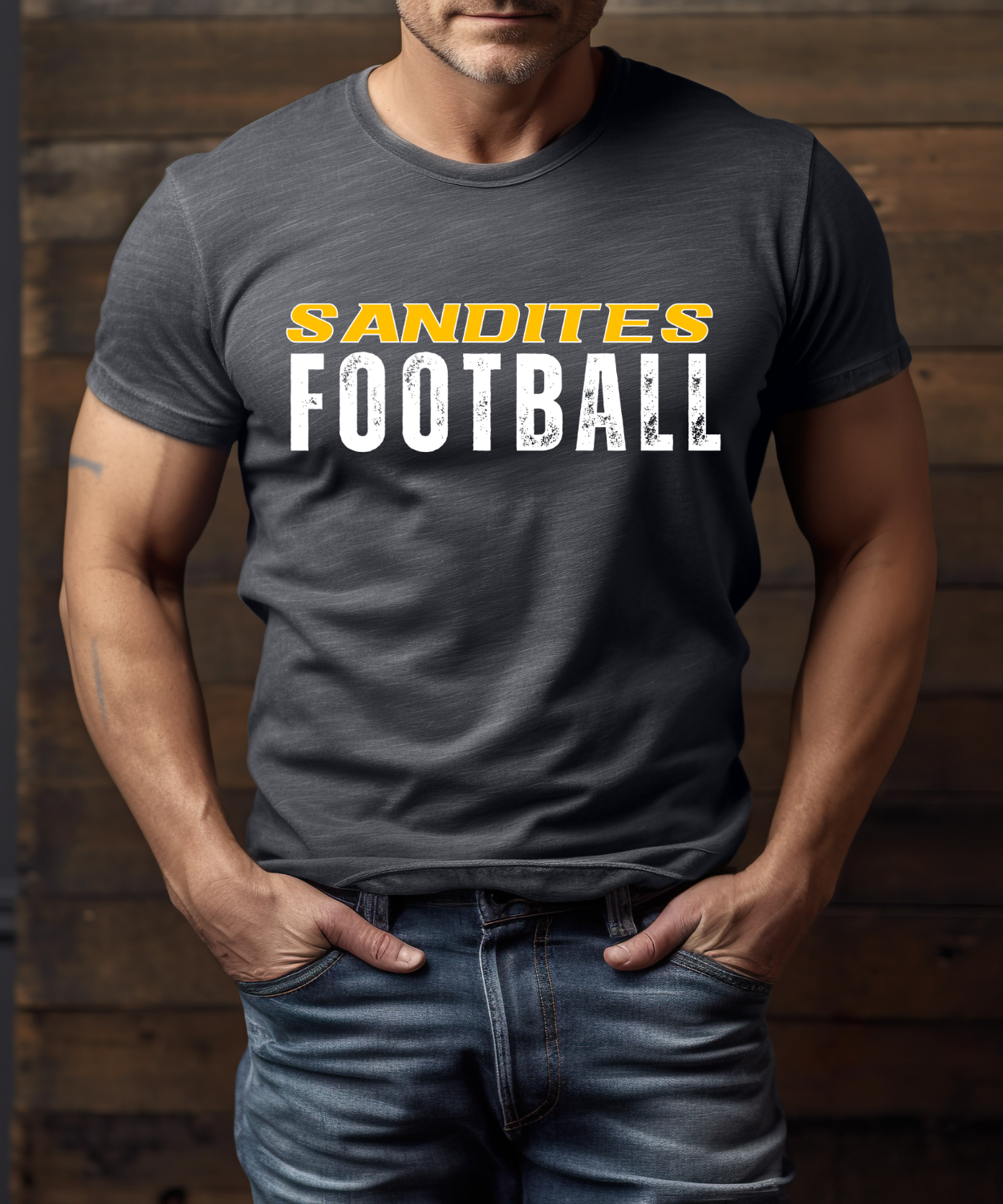 Sandite Football + Roster WHITE (Gildan)