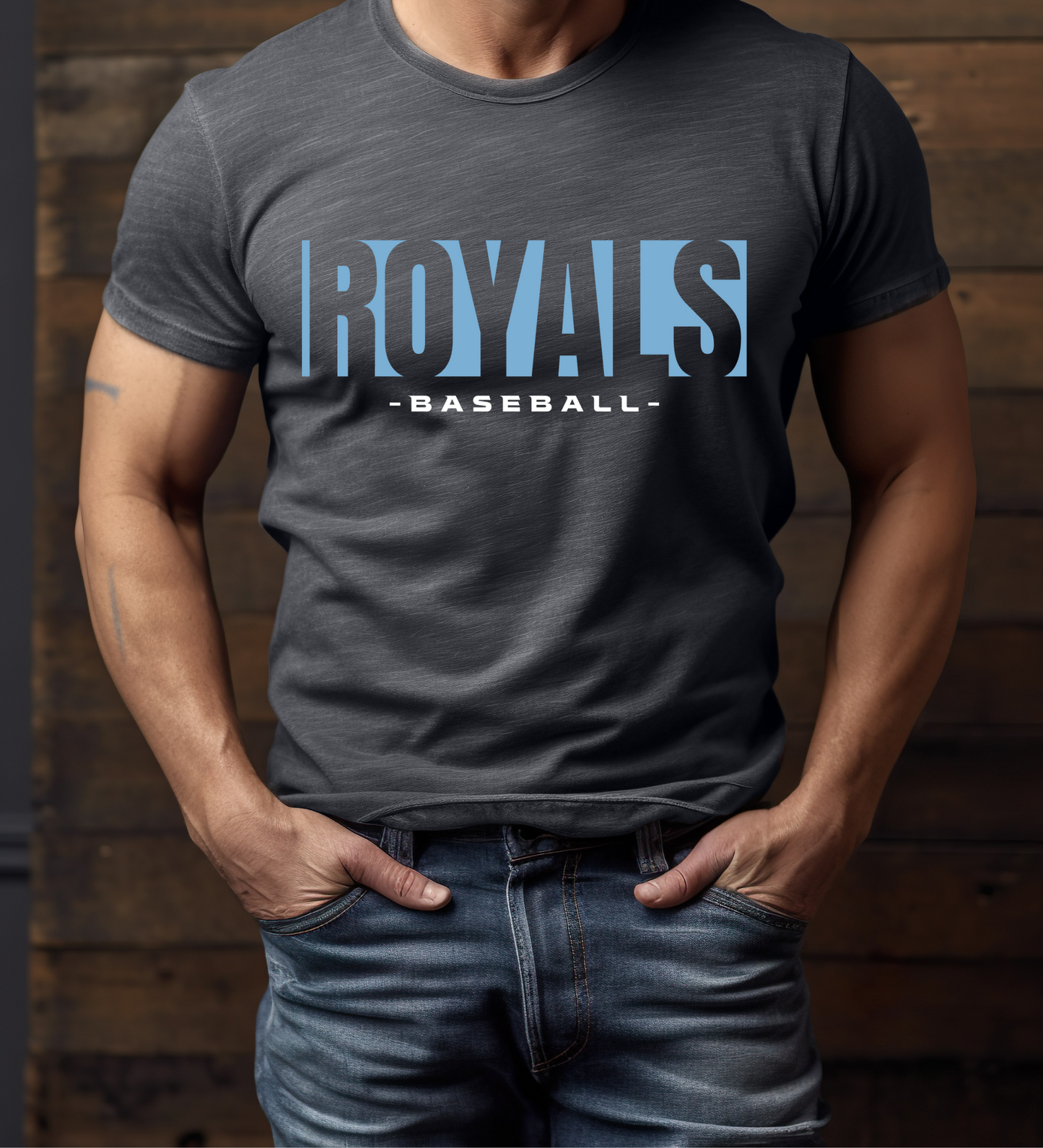 Royals Baseball Triple BLUE/WHITE (Gildan)