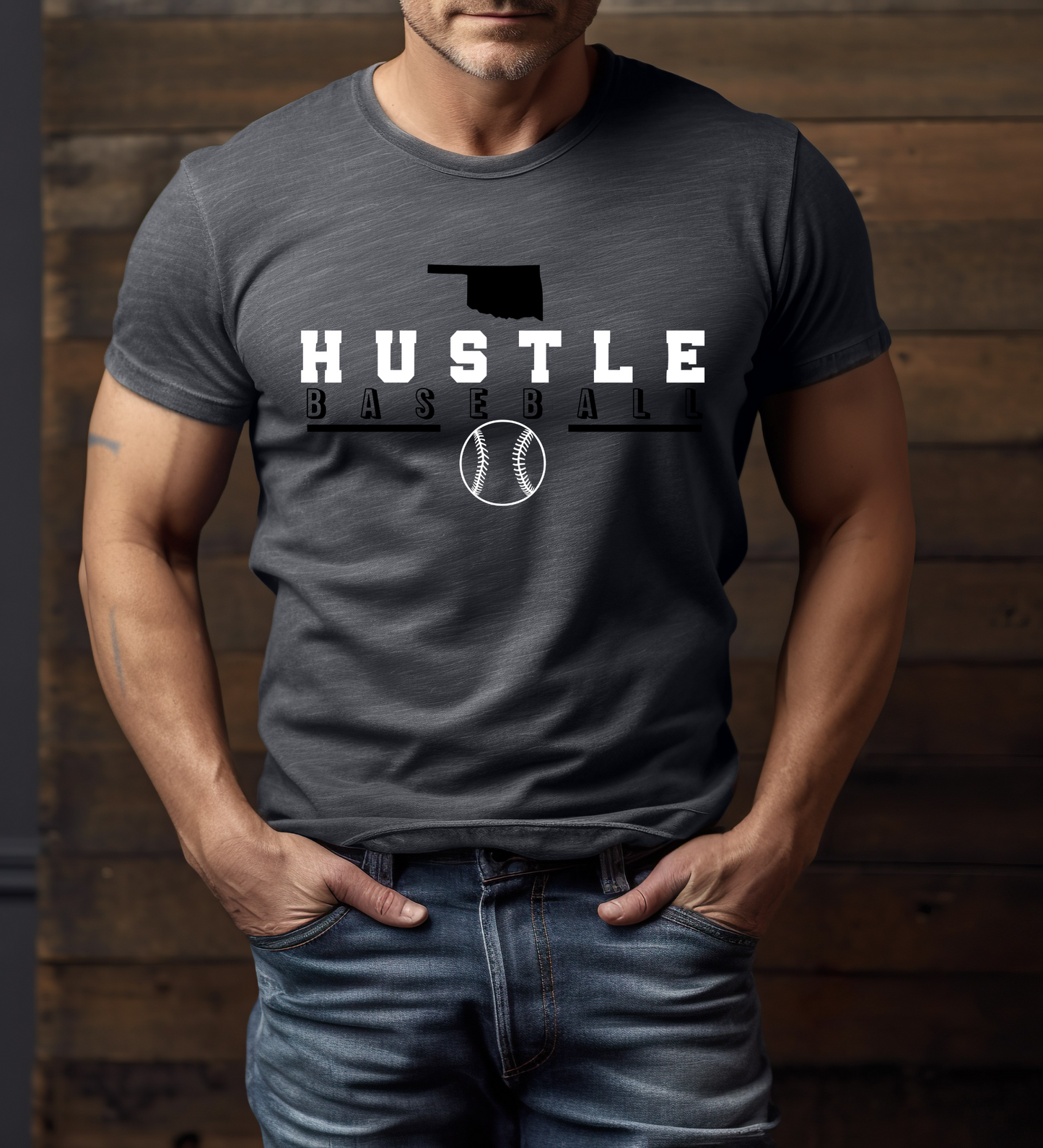 OK Hustle Baseball BLACK (Comfort Colors)