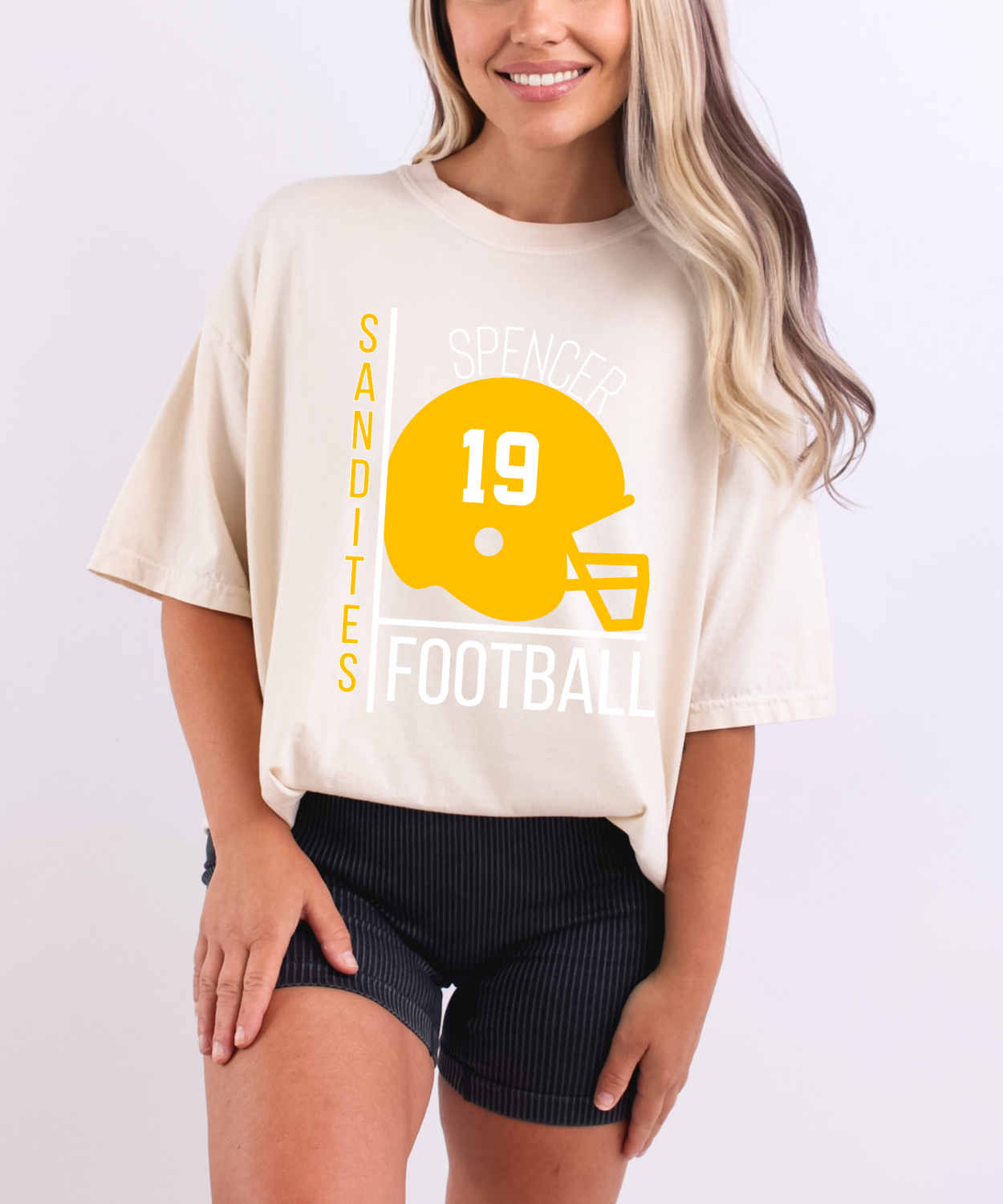 Sandite Football Defense WHITE (Comfort Colors)