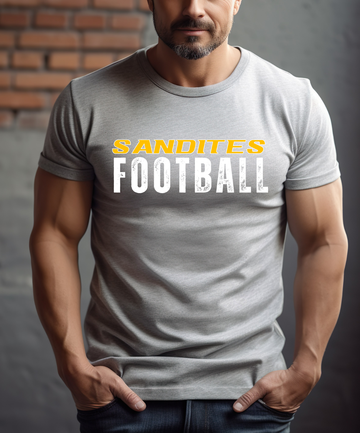 Sandite Football + Roster WHITE (Comfort Colors)