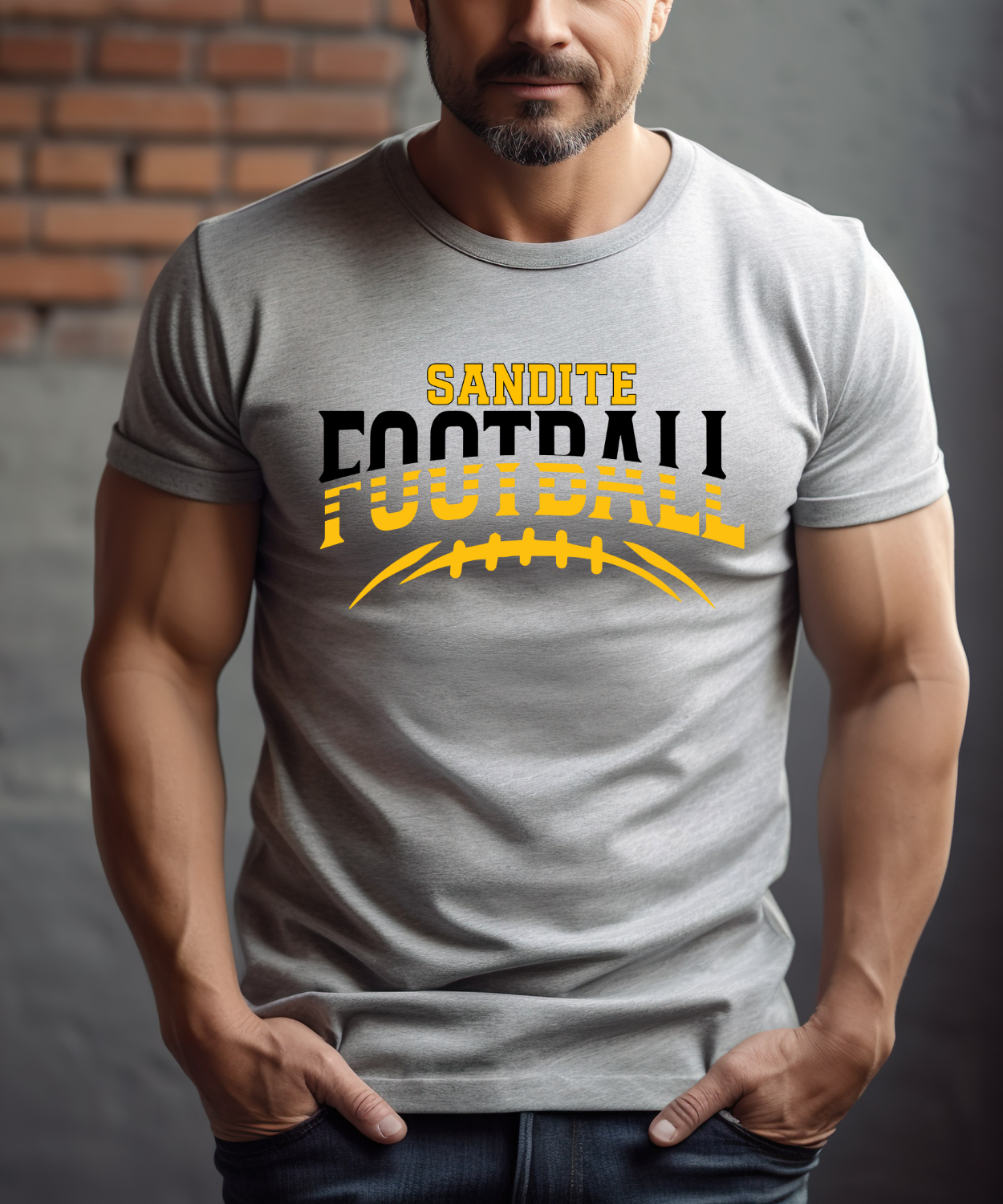 Sandite Football Hustle BLACK (Comfort Colors)