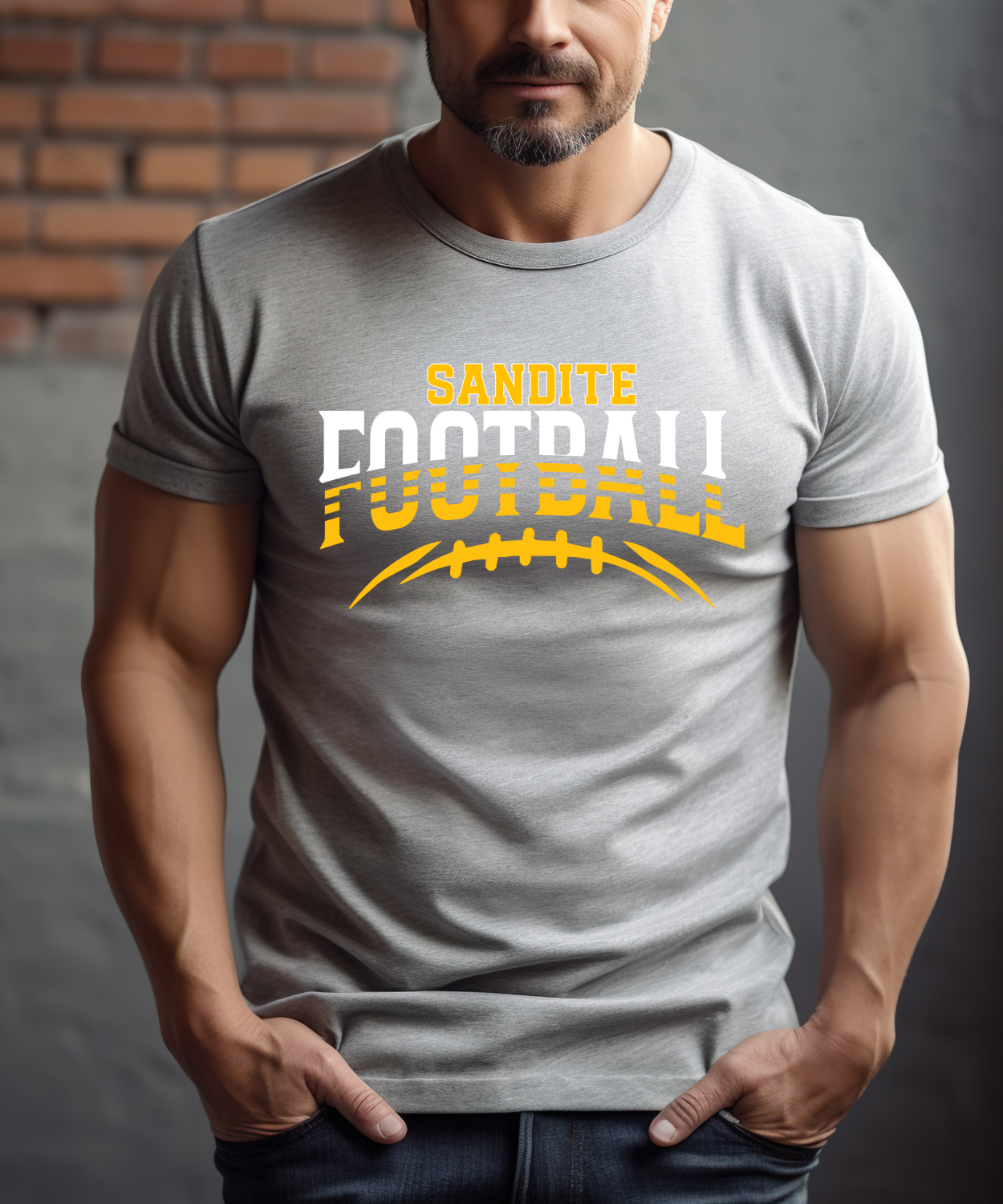 Sandite Football Hustle WHITE (Comfort Colors)