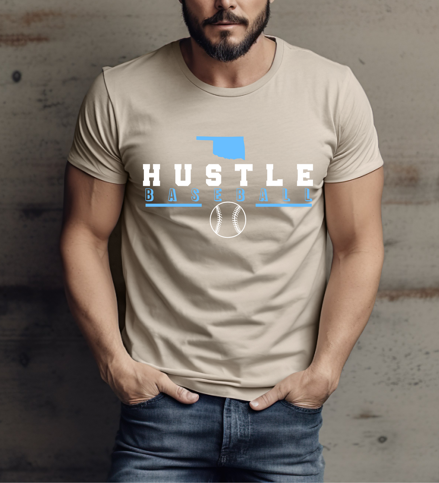 OK Hustle Baseball BLUE (Gildan)
