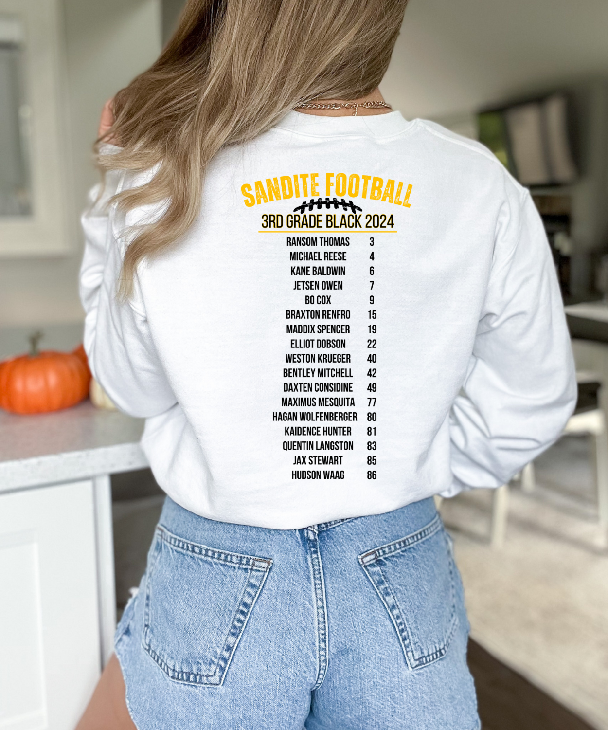 Sandite Football + Roster BLACK (Comfort Colors)